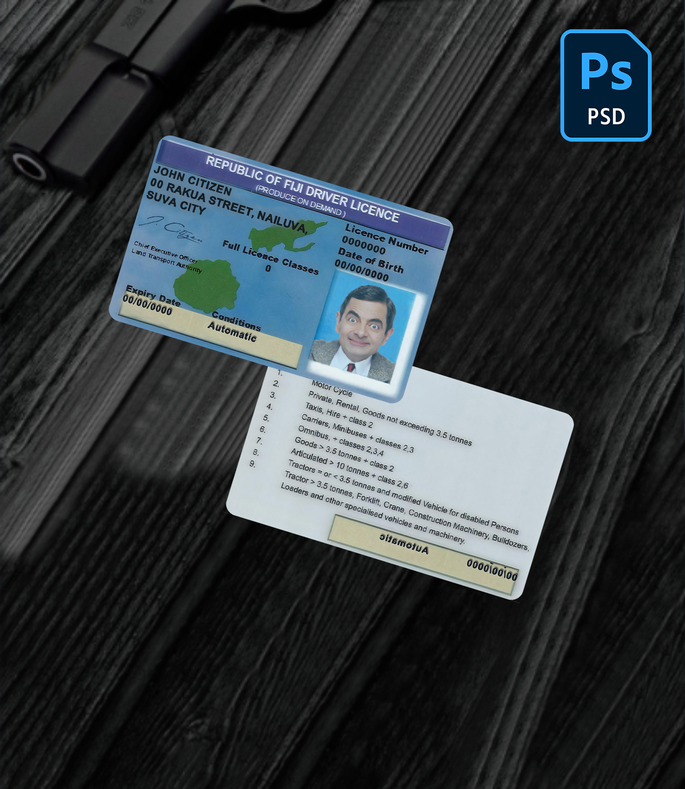 Fiji driving license PSD